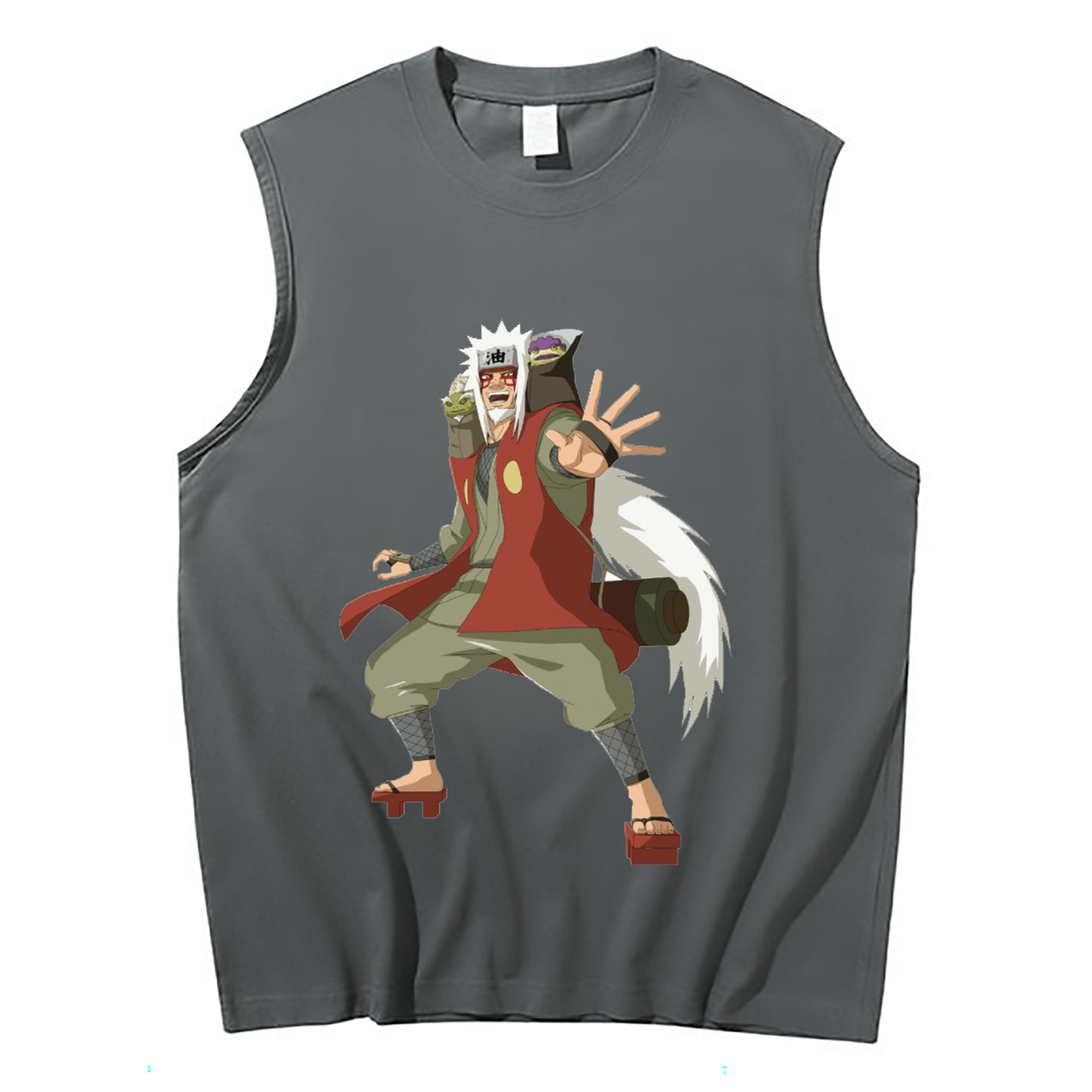 （画像用） NARUTO -ナルト- 自来也（じらいや） Jiraiya コットン100％タンクトップ（フロントプリント）